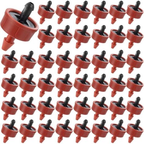 Lot de 60 goutteurs à compensation de pression 2 L/H - Débit constant - Pour tuyau de 1/4" - Pour pots de jardin, plantes