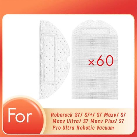 Lot de 60 lingettes de nettoyage jetables pour Roborock S7/S7+/S7 Maxv - Voir photo