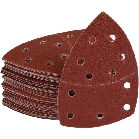 Lot de 60 papiers sablés 40/60/80/120/180/240 papier abrasif papier abrasif 152 mm x 105 mm avec 11 trous pour feuilles multicouches