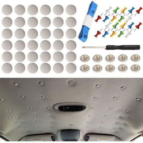 Lot de 60 rivets universels pour toit de voiture - En flanelle - Avec outil d\'installation - Compatible avec toutes les voitures