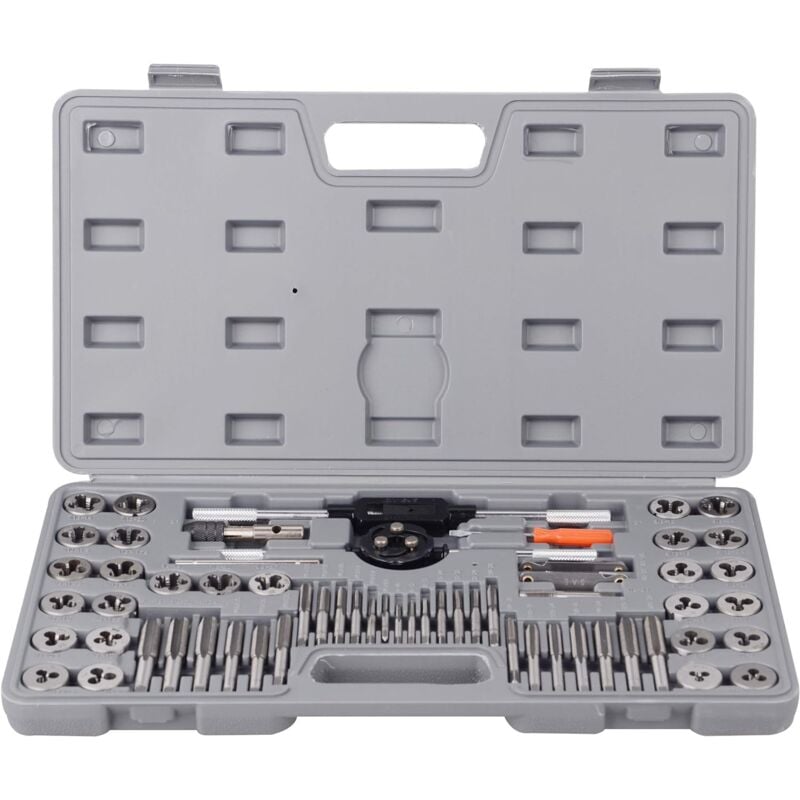 Lot de 60 tarauds et filières standard en alliage d'acier et acier allié SAE - Filetage grossier et fin