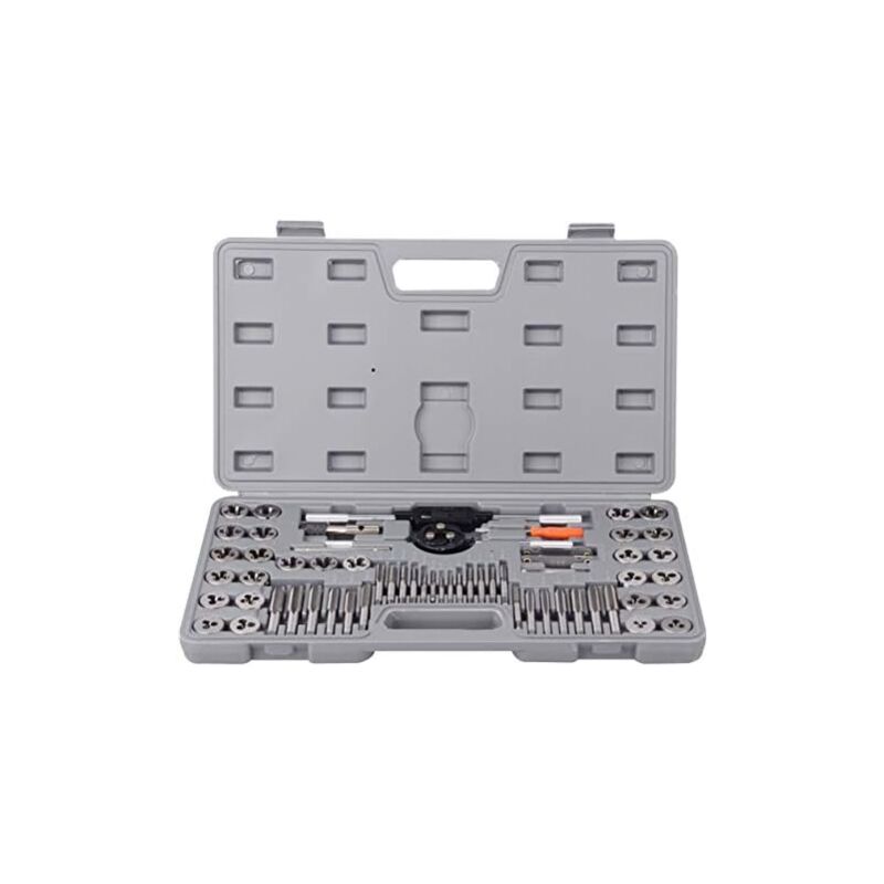 Lot de 60 tarauds et filières standard en alliage'acier et acier allié SAE - Filetage grossier et fin