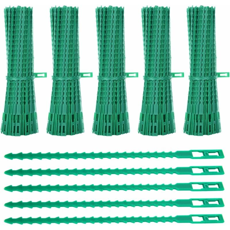 BSR - tonchean Lien pour végétaux,Lot de 600 Attaches de Plantes, 23CM Attaches de Jardin Réglable Liens de Serrage en Plastique pour Jardin