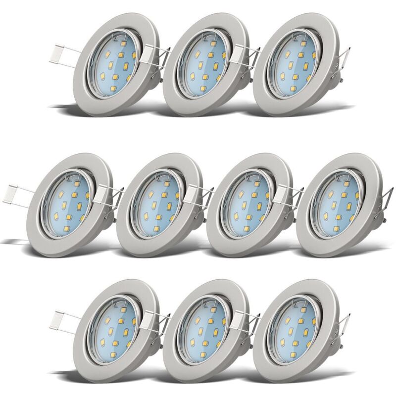 B.k.licht - Lot de 6/10 spots encastrables orientables GU10 spots plafond à encastrer