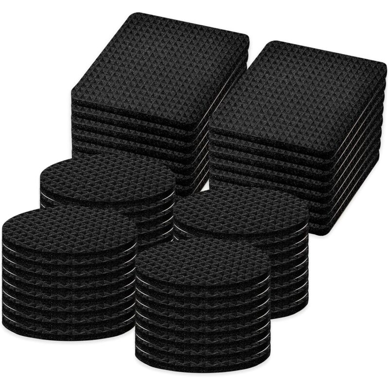 Lot de 62 patins antidérapants en caoutchouc pour pieds de meubles et chaises Protection anti rayures pour les sols en bois dur