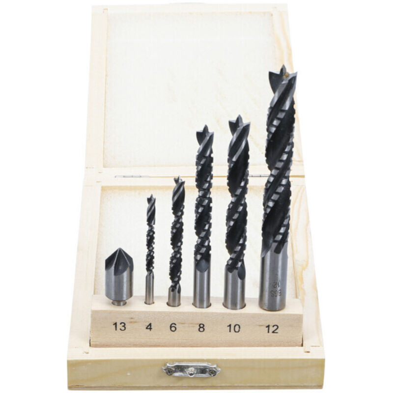 Bgs Technic - lot de 6 forets bois couronne et de fraisage, 4-12 mm