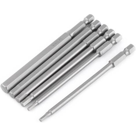 Lot de 6Pcs 100mm H2.5-H8 1/4" Embouts de Vissage Magnétique Extension Tournevis Queue Hexagonal