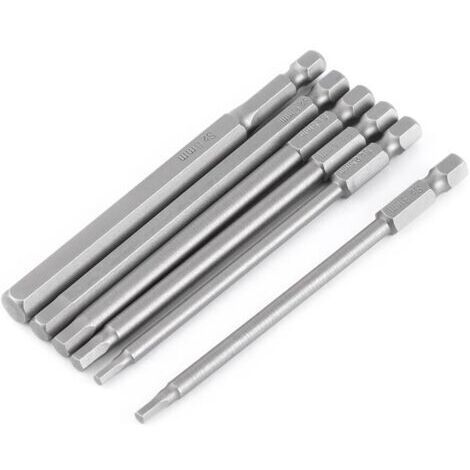 Lot de 6Pcs 100mm H2.5-H8 1/4" Embouts de Vissage Magnétique Extension Tournevis Queue Hexagonal