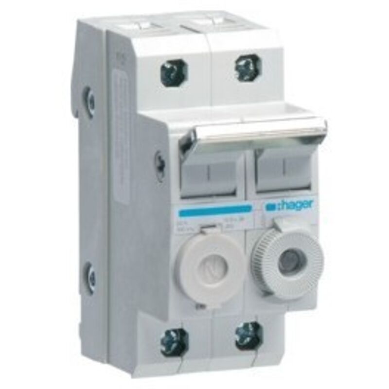 Porte-fusible combiné 1P+N 20A 380V L38 2M avec cartouche Hager L95200