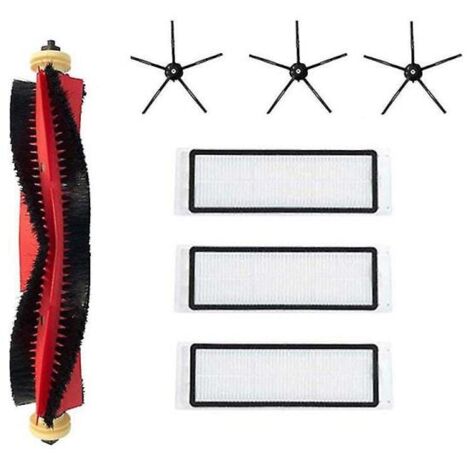 Lot de 7 brosses latérales en caoutchouc avec filtre HEPA pour Xiaomi Roborock S4 E4 S5 S6 S5 Max.
