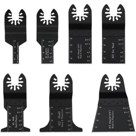 Lot de 7 lames scie oscillantes en titane - Accessoire universel pour métal, bois, plâtre, cloison sèche et PVC