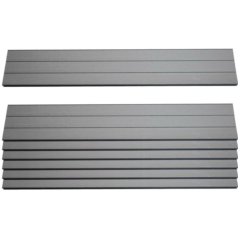 Lot de 7 lattes pour brise-vue en wpc Sarthe, planches brise-vent, env. 1m² - 90cm, gris