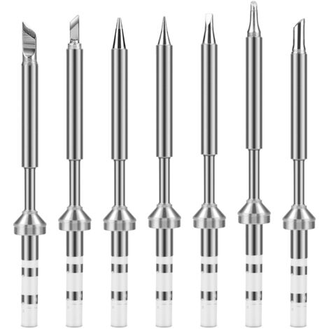 Lot de 7 mini embouts de fer à souder en acier inoxydable de rechange pour TS100 (7 types)