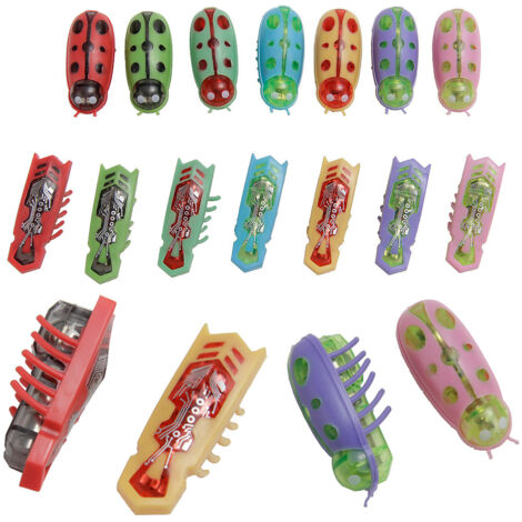 Lot de 7 mini jouets électriques amusants en forme de coccinelle pour animaux de compagnie, interactifs avec batterie, stimulent les instincts de chasse du chat