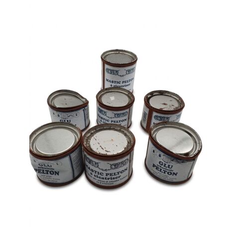 Lot de 7 - PELTON - Mastic à cicatriser - Plaies arbres et arbustes - Glu arboricole contre pucerons et fourmis - Boîtes anciennes avec rouille - Voir photos pour détails