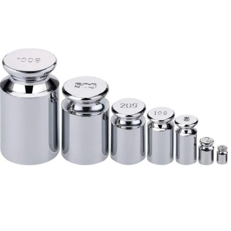 Lot de 7 poids d'étalonnage pour balance