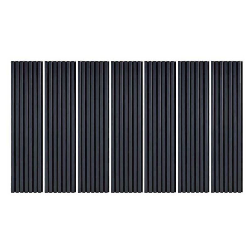 Decoon - Lot de 7 Revêtements muraux tasseaux bois 120 x 30 x 1,9 cm - Pack tête de lit - Lamelles bleu nuit / feutrine noir - 2,52m²