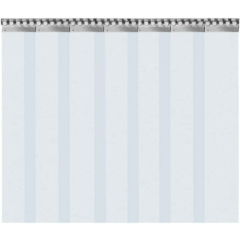 Gojoy - Lot de 7 rideaux à rayures en pvc transparent 1 x 2 m Rideau à lamelles en pvc transparent pour entrepôts, usines, supermarchés