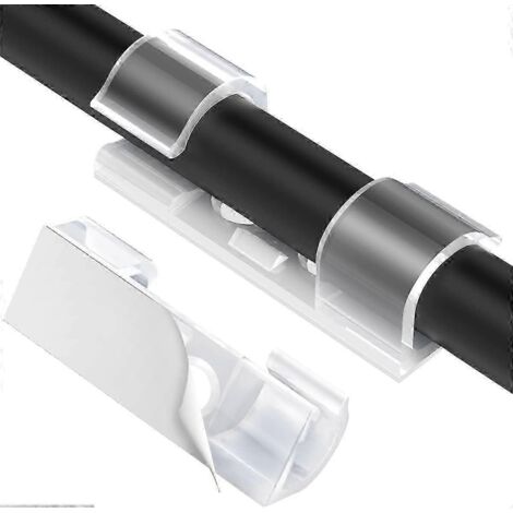 Lot de 70 attaches-câbles autocollantes transparentes, idéales pour organiser vos câbles (TV, voiture, PC, bureau, maison).-AquaForge