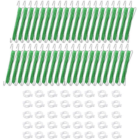 Lot de 70 crochets pour tomates avec ficelle, crochets de support pour tomates, crochets de support pour tomates et clips de support pour plantes avec ficelle de 10 m pour empêcher les tomates de se p