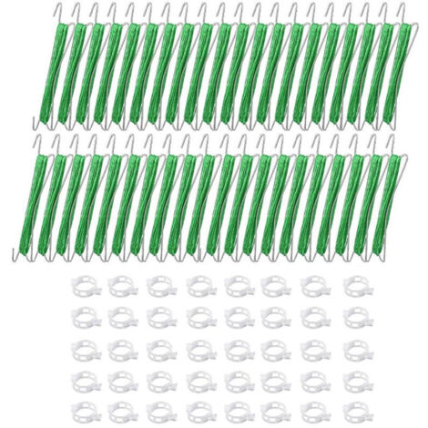 Lot de 70 crochets pour tomates avec ficelle, crochets de support pour tomates, crochets de support pour tomates et clips de support pour plantes avec ficelle de 10 m pour empêcher les tomates de se p