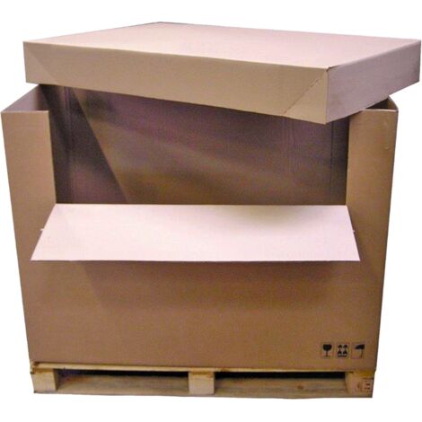Lot de 70 Demi-caisse carton américaine double cannelure avec abattant 118,5 x 78,5 x 87 cm