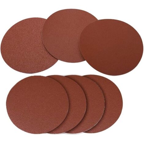Lot de 70 disques de ponçage PSA de 12,7 cm, sans trou, auto-adhésifs, en oxyde d'aluminium, grain 80/100/120/150/180/240/400