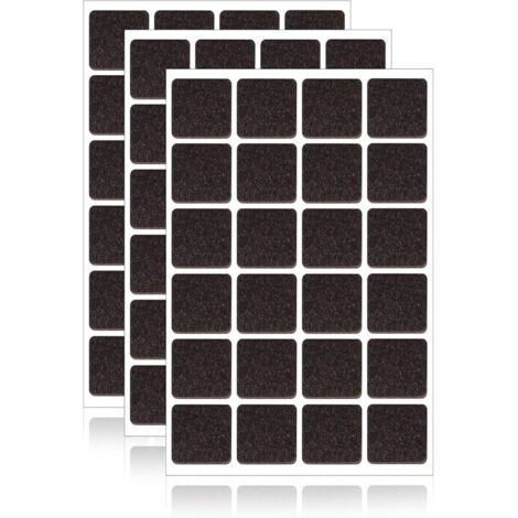 Lot de 72 patins en feutre autocollants - 22 mm - Marron - Protection solide en feutre pour chaises et meubles