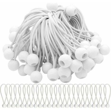 Lot de 75 Cordons Élastiques avec Boules Sandow Idéal pour Attacher Chapiteaux, Tentes, Bannières et Bâches