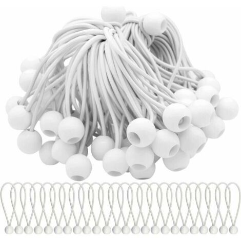 Lot de 75 Cordons Élastiques avec Boules Sandow - Idéal pour Attacher Chapiteaux, Tentes, Bannières et Bâches -DPZO
