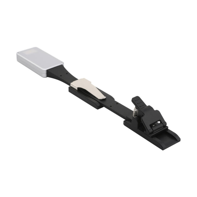 Lampe de lecture LED rechargeable à pince, flexible et agréable pour les yeux, avec double pince