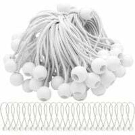 Lot de 75 Tendeur Elastique Cordons Élastiques avec Boules Sandow Elastique Boules Elastiques pour chapiteaux, tentes, bannières et bâches