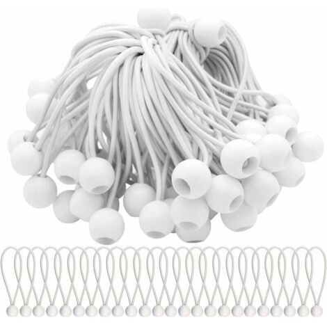 Lot de 75 Tendeur Elastique Cordons Élastiques avec Boules Sandow Elastique Boules Elastiques pour chapiteaux, tentes, bannières et bâches
