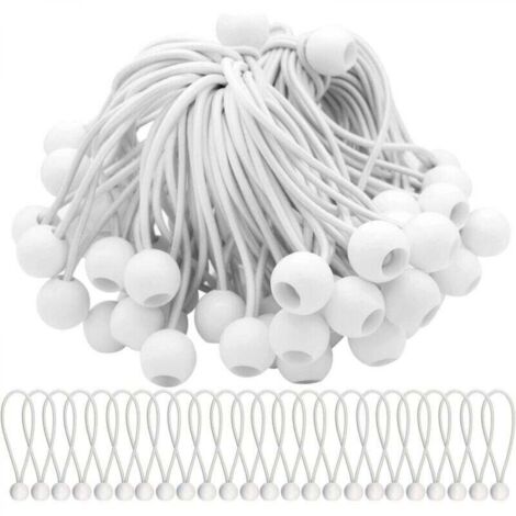 Lot de 75 Tendeur Elastique Cordons Élastiques avec Boules Sandow Elastique Boules Elastiques pour chapiteaux, tentes, bannières et bâches
