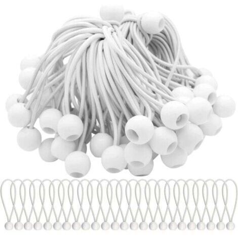 Lot de 75 Tendeur Elastique Cordons Élastiques avec Boules Sandow Elastique Boules Elastiques pour chapiteaux, tentes, bannières et bâches