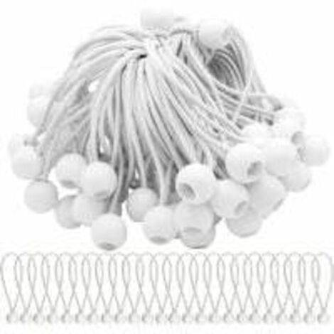 Lot de 75 Tendeur Elastique Cordons Élastiques avec Boules Sandow Elastique Boules Elastiques pour chapiteaux, tentes, bannières et bâches
