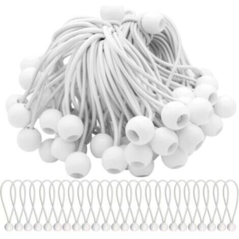 Lot de 75 Tendeur Elastique Cordons Élastiques avec Boules Sandow Elastique Boules Elastiques pour chapiteaux, tentes, bannières et bâches