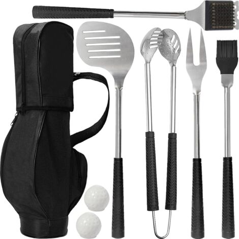 Lot de 8 accessoires de barbecue de golf, cadeaux de barbecue pour hommes, cadeaux de Noël amusants pour hommes, cadeaux de Noël amusants pour homme, ensemble d'outils de barbecue uniques pour