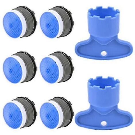 Lot de 8 aérateurs de robinet écologiques avec clé de démontage (18,5 mm).