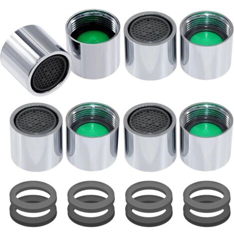 Lot de 8 aérateurs M18 pour robinets – Économiseur d’eau avec joints pour cuisine et salle de bain, compatible avec la plupart des robinets.