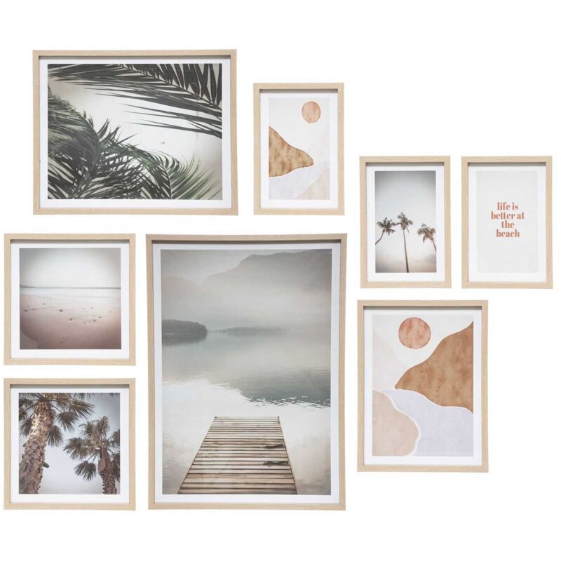 Lot de 8 affiches Paysage sous cadres