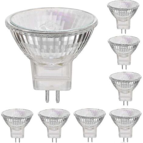 Lot de 8 ampoules halogènes 12 V 35 W, culot GU5.3, blanc chaud, dimmables