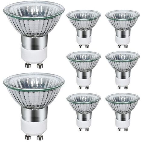 Lot de 8 ampoules halogènes GU10 35 W, 220 V, spot halogène GU10 2800 K blanc chaud