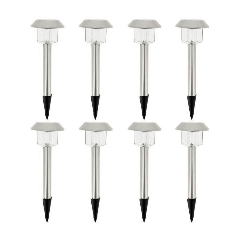 Alesia Lot de 8 balises solaires - led blanc froid
