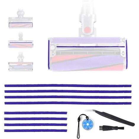 Lot de 8 bandes en peluche douce pour aspirateur Dyson V6 V7 V8 V10 V11 V12 V15 DC58 DC59 DC62 DC72 DC74, accessoires de rechange doux, 4 longues (23 cm), 4 courtes (11,5 cm)