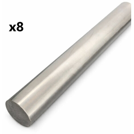 Lot de 8 Barres Tiges Rondes Pleines Inox Ø10mm Longueur 3,10m - 8I10