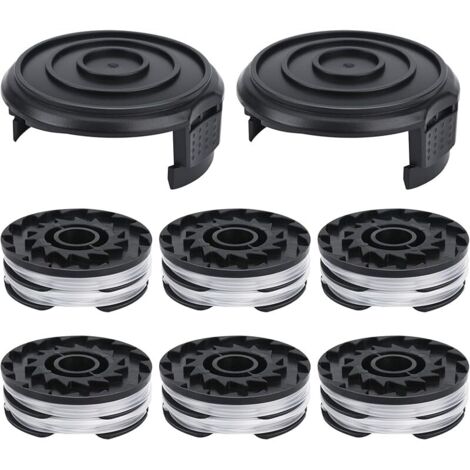 Lot de 8 bobines de fil compatibles avec les coupe-bordures électriques Parkside LIDL PRT 550 A1, PRT 550 A2, PRT 550 A3, PRT 550 A5, PRT 550 B6, PRTA 20-Li B2, PRTA 20-Li C3 Longueur 10 m Ø