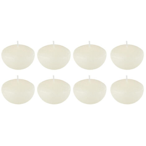 Lot de 8 Bougies Chauffe-Plat "Flottante" 6cm Blanc