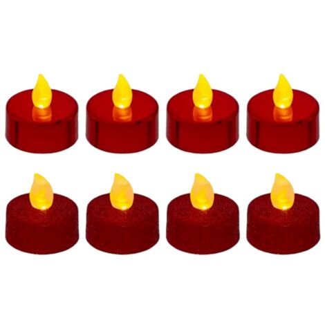 OSHINE Bougies LED,Bougies Sans Flamme. 5 (10,12,15,17,19 cm,Rouge),En  Véritable Cire. Avec Vacillement des Flammes Très Réaliste, Télécommande  Avec 10 Menus De Fonction, Minuterie de 24 Heures : : Luminaires  et Éclairage