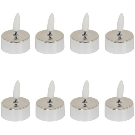 Lot de 8 Bougies lumineuses à LED D 3.8 cm Argent métallisé - Feeric Christmas